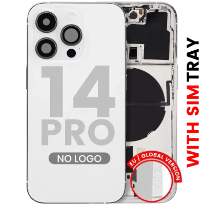 Back Housing W/ Small Parts For iPhone 14 Pro (EU / Global Version) (Aftermarket Plus) (Silver)