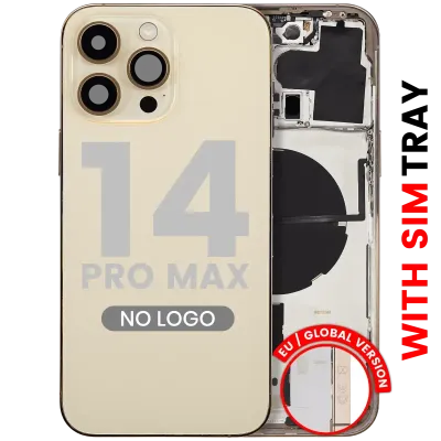 Back Housing W/ Small Parts For iPhone 14 Pro Max (EU / Global Version) (Aftermarket Plus) (Gold)