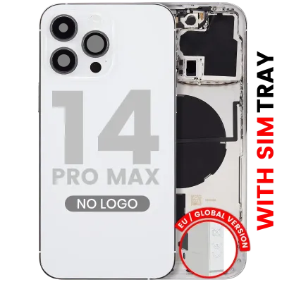 Back Housing W/ Small Parts For iPhone 14 Pro Max (EU / Global Version) (Aftermarket Plus) (Silver)