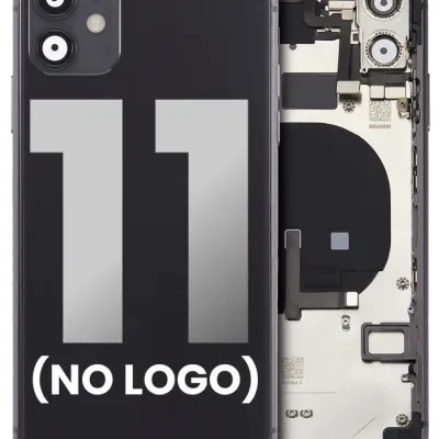Заднє скло для iPhone 11 (No Logo) (Aftermarket Plus) (чорний)