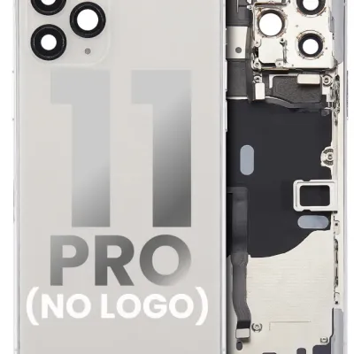 Заднє скло для iPhone 11 Pro (No Logo) (Aftermarket Plus) (сріблястий)