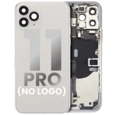 Заднє скло для iPhone 11 Pro (No Logo) (Aftermarket Plus) (сріблястий)