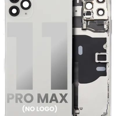 Заднє скло для iPhone 11 Pro Max (No Logo) (Aftermarket Plus) (сріблястий)