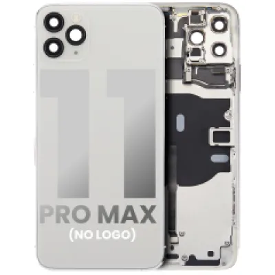 Заднє скло для iPhone 11 Pro Max (No Logo) (Aftermarket Plus) (сріблястий)