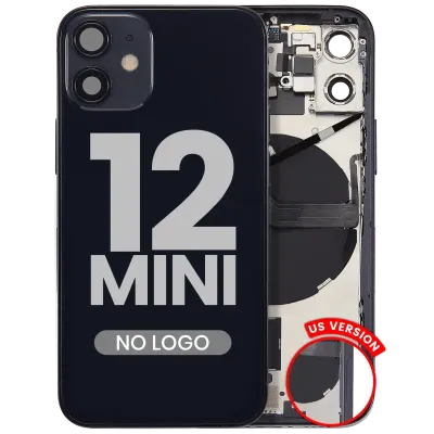 Back Housing W/ Small Parts For iPhone 12 Mini (US Version) (Aftermarket Plus) (Black)