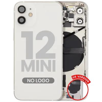 Back Housing W/ Small Parts For iPhone 12 Mini (US Version) (Aftermarket Plus) (White)