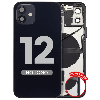 Back Housing W/ Small Parts For iPhone 12 (US Version) (Aftermarket Plus) (Black)