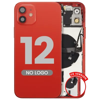 Back Housing W/ Small Parts For iPhone 12 (US Version) (Aftermarket Plus) (Red)