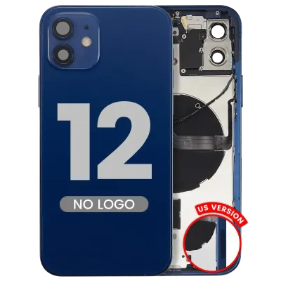 Back Housing W/ Small Parts For iPhone 12 (US Version) (Aftermarket Plus) (Blue)