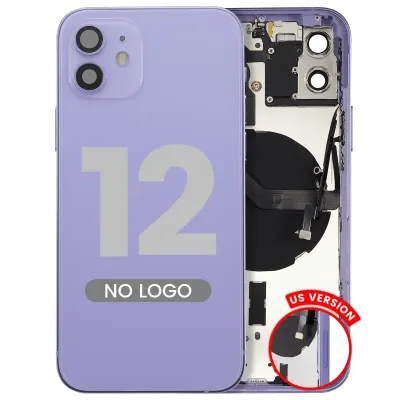Back Housing W/ Small Parts For iPhone 12 (US Version) (Aftermarket Plus) (Purple)