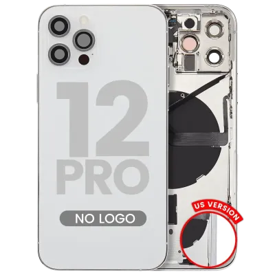 Back Housing W/ Small Parts For iPhone 12 Pro (US Version) (Aftermarket Plus) (Silver)
