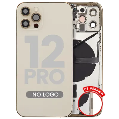 Back Housing W/ Small Parts For iPhone 12 Pro (US Version) (Aftermarket Plus) (Gold)