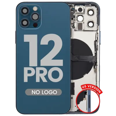 Back Housing W/ Small Parts For iPhone 12 Pro (US Version) (Aftermarket Plus) (Pacific Blue)