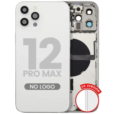 Back Housing W/ Small Parts For iPhone 12 Pro Max (US Version) (Aftermarket Plus) (Silver)