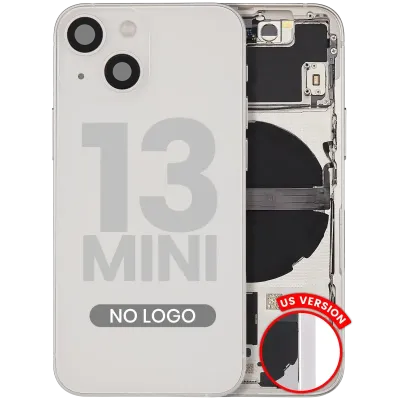 Back Housing W/ Small Parts For iPhone 13 Mini (US Version) (Aftermarket Plus) (Starlight)
