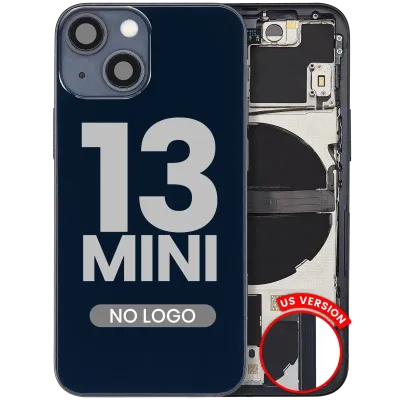Back Housing W/ Small Parts For iPhone 13 Mini (US Version) (Aftermarket Plus) (Midnight)