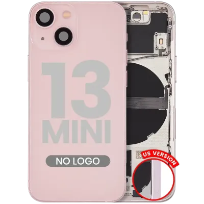 Back Housing W/ Small Parts For iPhone 13 Mini (US Version) (Aftermarket Plus) (Pink)