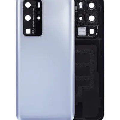 Заднє скло зі склом камери для Huawei P40 Pro (Matte Silver)