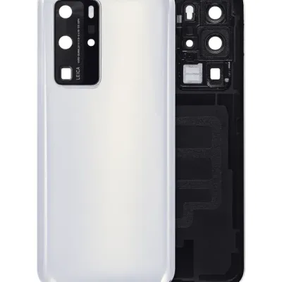 Заднє скло зі склом камери для Huawei P40 Pro (Ice White)