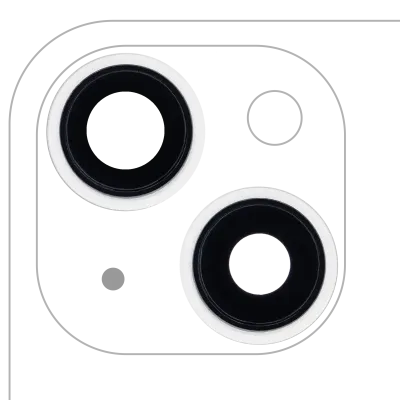 Back Camera Lens With Bracket & Bezel For iPhone 13 / 13 Mini ( 2 Piece Set) (Aftermarket Plus) (Starlight)