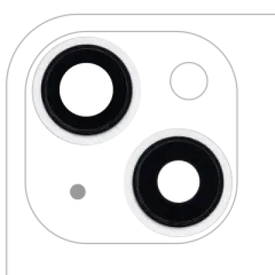 Скло камери з кріпленням і рамкою для iPhone 13 / 13 Mini (2 шт) (Aftermarket Plus) (Starlight)