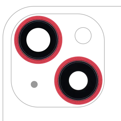 Back Camera Lens With Bracket & Bezel For iPhone 13 / 13 Mini (2 Piece Set) (Aftermarket Plus) (Red)