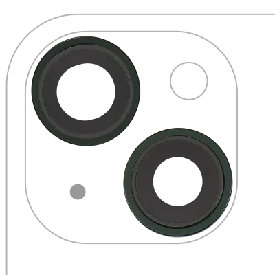 Back Camera Lens With Bracket & Bezel For iPhone 13 / 13 Mini (2 Piece Set) (Aftermarket Plus) (Green)