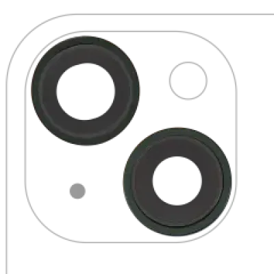 Скло камери з кріпленням і рамкою для iPhone 13 / 13 Mini (2 шт) (Aftermarket Plus) (зелений)