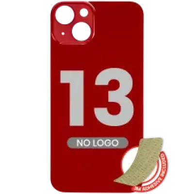 Заднє скло з проклейкою 3M для iPhone 13 (без логотипу / великий отвір камери) (червоний)