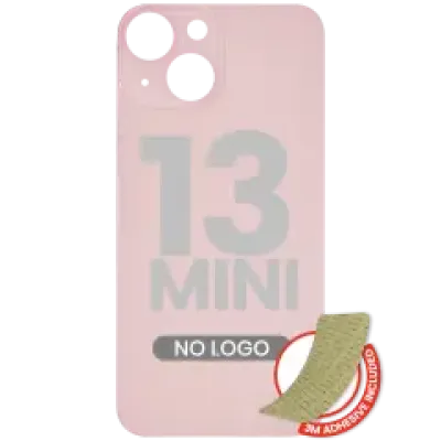 Заднє скло з проклейкою 3M для iPhone 13 Mini (без логотипу / великий отвір камери) (рожевий)