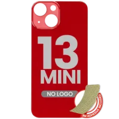 Заднє скло з проклейкою 3M для iPhone 13 Mini (без логотипу / великий отвір камери) (червоний)