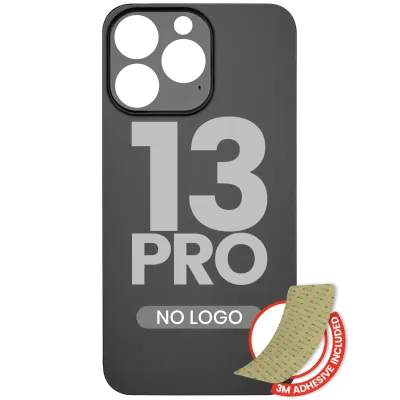 Back Glass With 3M Adhesive For iPhone 13 Pro (No Logo) (Large Camera Hole) (Graphite)