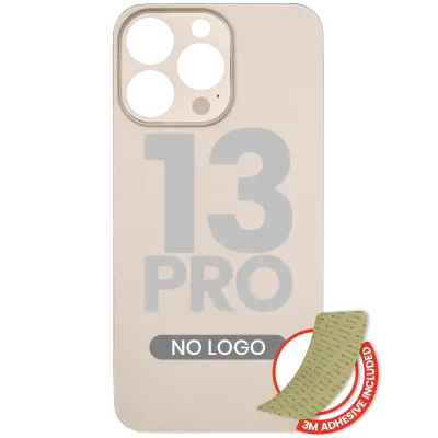 Back Glass With 3M Adhesive For iPhone 13 Pro (No Logo / Large Camera Hole) (Gold)
