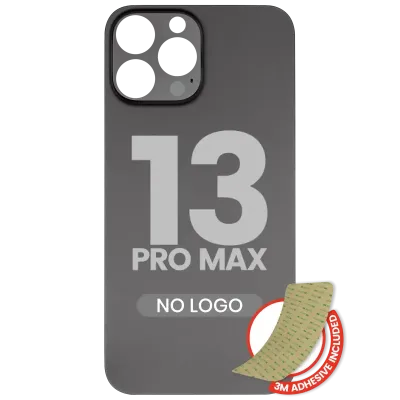 Back Glass With 3M Adhesive For iPhone 13 Pro Max (No Logo) (Large Camera Hole) (Graphite)