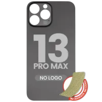 Заднє скло з проклейкою 3M для iPhone 13 Pro Max (No Logo) (великий отвір камери) (графітовий)