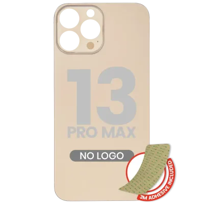 Back Glass With 3M Adhesive For iPhone 13 Pro Max (No Logo / Large Camera Hole) (Gold)