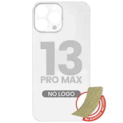 Заднє скло з проклейкою 3M для iPhone 13 Pro Max (без логотипу / великий отвір камери) (сріблястий)