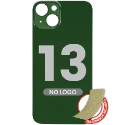 Заднє скло з проклейкою 3M для iPhone 13 (No Logo) (великий отвір камери) (зелений)