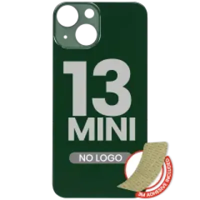 Заднє скло з проклейкою 3M для iPhone 13 Mini (без логотипу / великий отвір камери) (зелений)