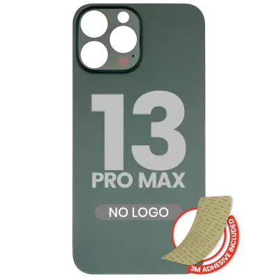 Back Glass With 3M Adhesive For iPhone 13 Pro Max (No Logo / Large Camera Hole) (Alpine Green)