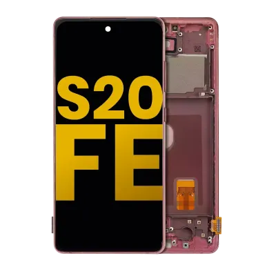Дисплейний модуль (OLED) з рамкою для Samsung Galaxy S20 FE 4G / 5G (Refurbished) (Cloud Red)