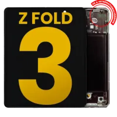 Внутрішній дисплейний модуль (OLED) з рамкою для Samsung Galaxy Z Fold 3 5G (US & International) (Refurbished) (Phantom Black)