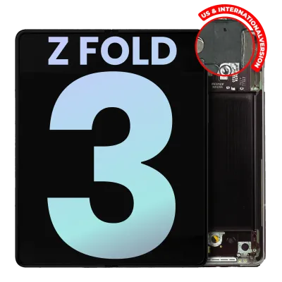 Внутрішній дисплейний модуль (OLED) з рамкою для Samsung Galaxy Z Fold 3 5G (US & International) (Service Pack) (Phantom Black)