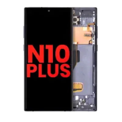 Дисплейний модуль (OLED) з рамкою для Samsung Galaxy Note 10 Plus / 5G (Aftermarket Plus) (Aura Black)