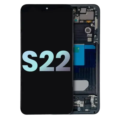 Дисплейний модуль (OLED) з рамкою для Samsung Galaxy S22 5G (Service Pack) (графітовий)
