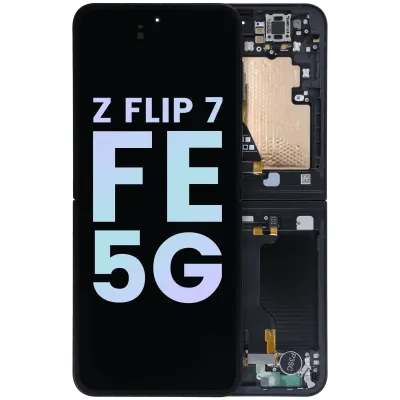 Внутрішній дисплейний модуль (OLED) з рамкою для Samsung Galaxy Z Flip 7 FE 5G (Service Pack) (чорний)