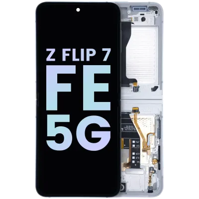 Внутрішній дисплейний модуль (OLED) з рамкою для Samsung Galaxy Z Flip 7 FE 5G (Service Pack) (білий)