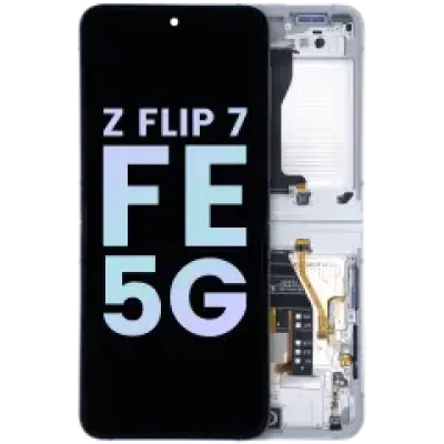 Внутрішній дисплейний модуль (OLED) з рамкою для Samsung Galaxy Z Flip 7 FE 5G (Service Pack) (білий)