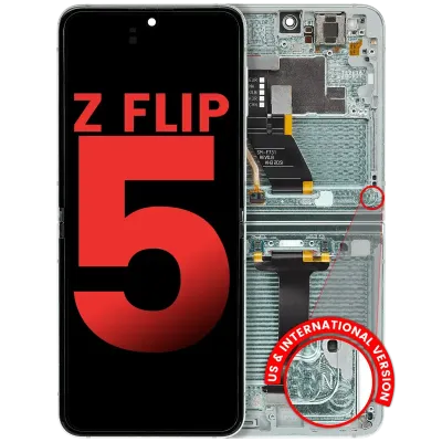 Внутрішній дисплейний модуль (OLED) з рамкою для Samsung Galaxy Z Flip 5 5G (F731) (US & International) (Aftermarket Plus) (Green)