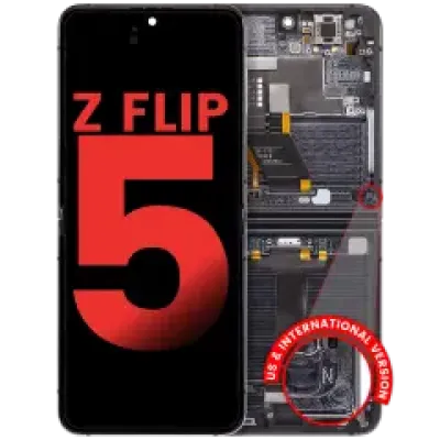 Внутрішній дисплейний модуль (OLED) з рамкою для Samsung Galaxy Z Flip 5 5G (US & International) (Aftermarket Plus) (Graphite)